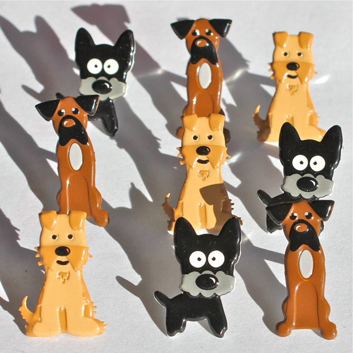 Animal theme brads paper fasteners choose deer, cat, dog, rabbit, sloth, koala, owl, llama, flamingo