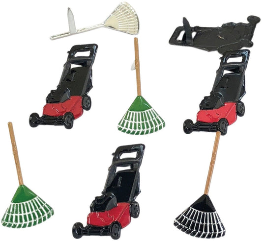 Garden tool brads lawn mowers, rakes, garden tools