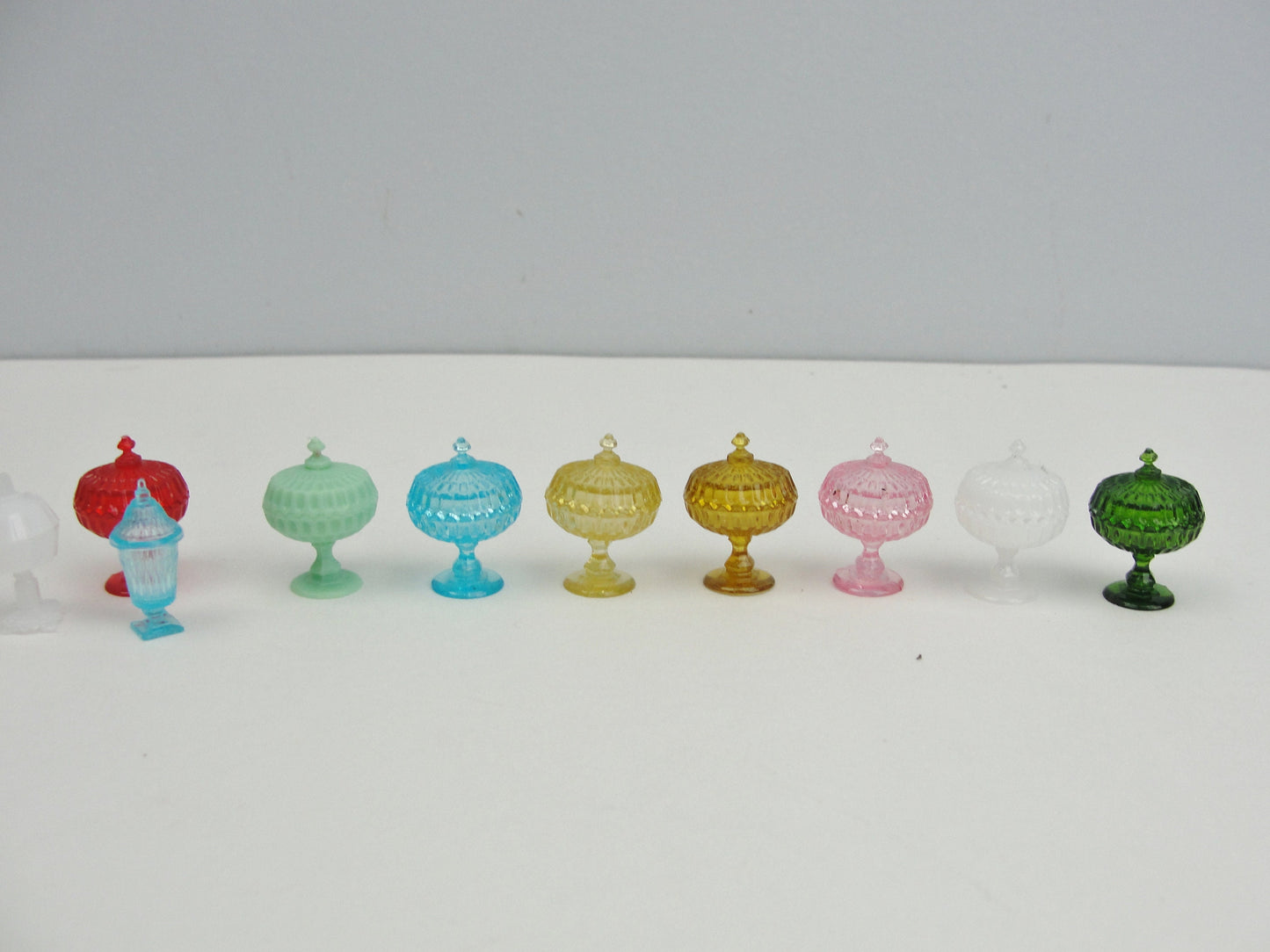 Dollhouse miniature candy dish set choose your color