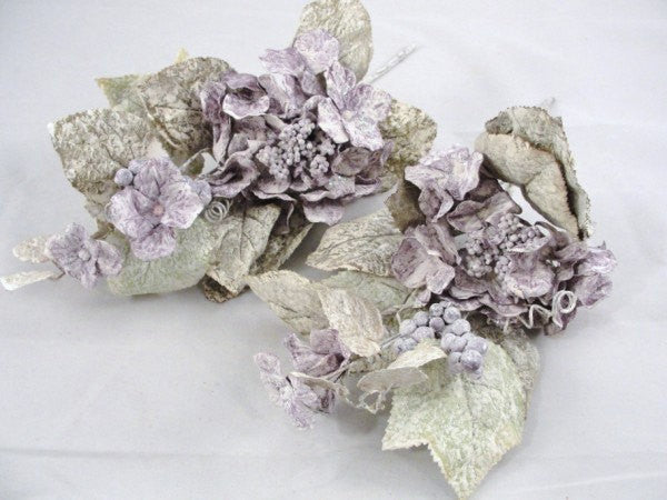 2 Purple Frosted Hydrangea picks - Floral Supplies - Craft Supply House