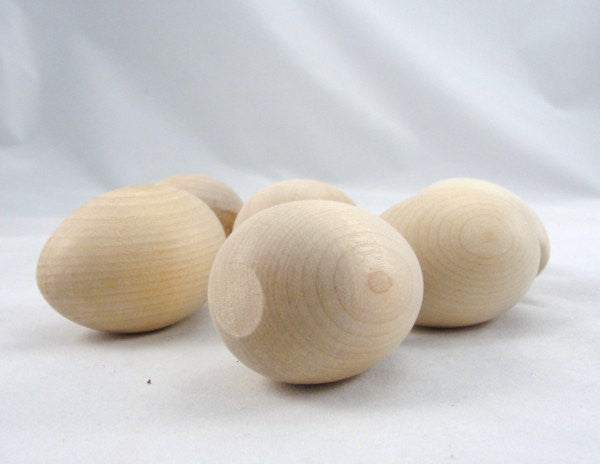 Lifesize wooden hen egg set of 6 - Wood parts - Craft Supply House