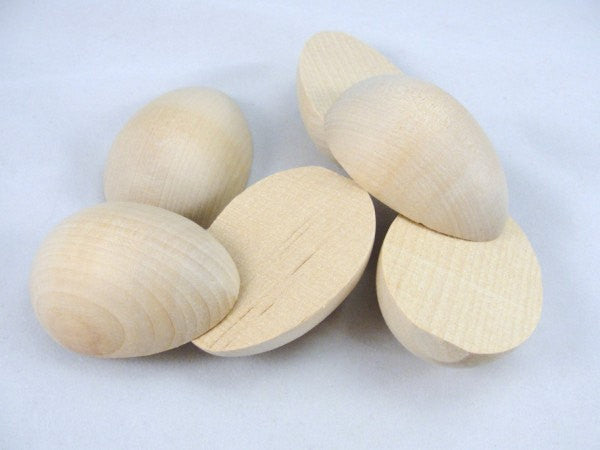 Wooden split hen egg half set of 6 - Wood parts - Craft Supply House