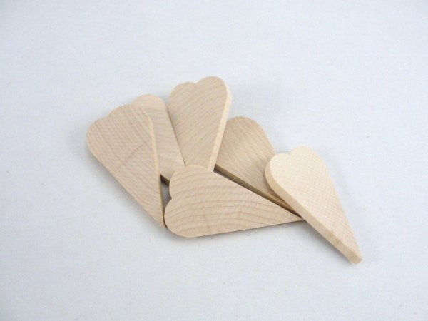 6 Wooden primitive heart 2 3/4 inch (2.75") tall 1/4" thick - Wood parts - Craft Supply House