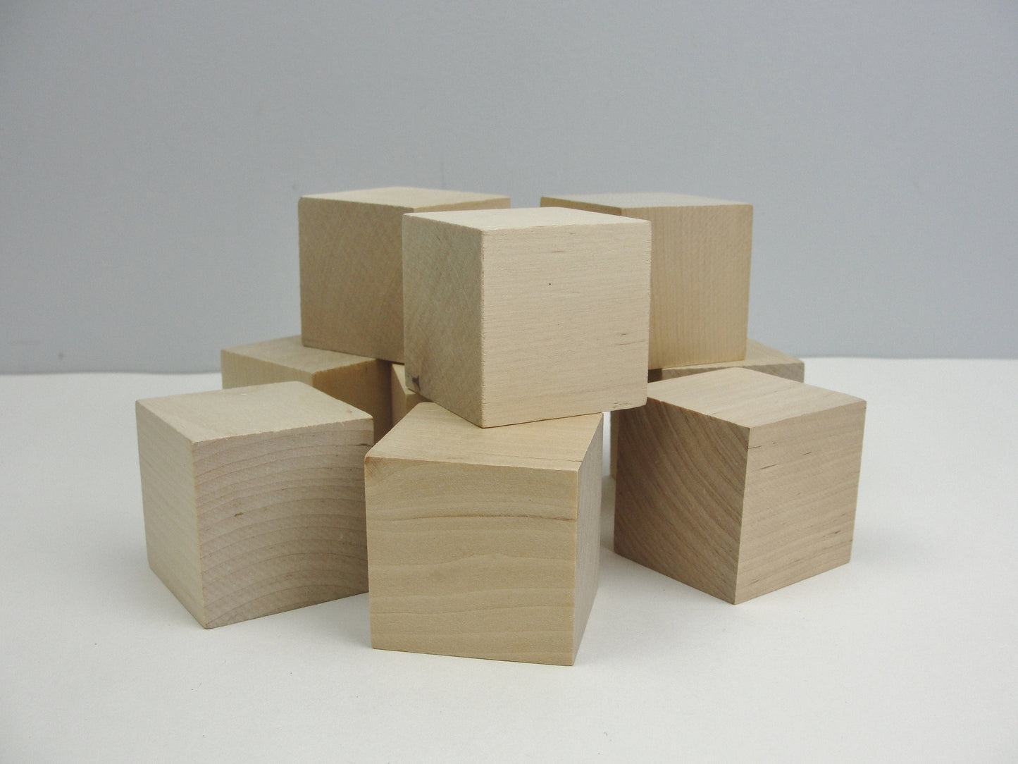 1.75"  wooden block,  1 3/4 inch wooden cube, wood block, unfinished wood cube set of 10