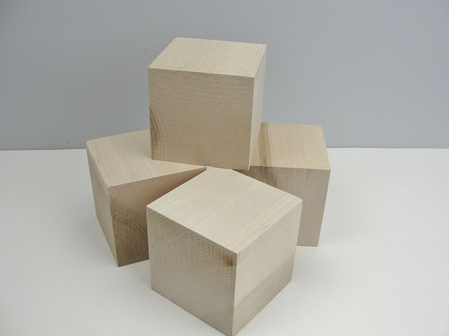 3" solid maple cube set of 4