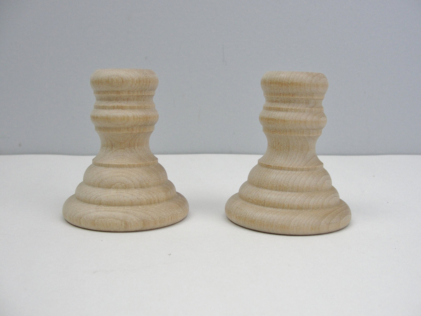 2 5/8 inch wood candle holders set of 2