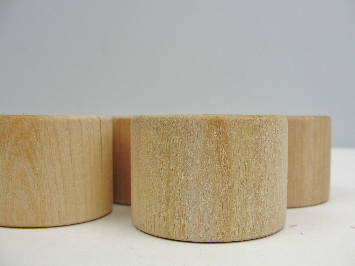 Unfinished wood napkin ring wooden tube set of 6 choose plain or grooved