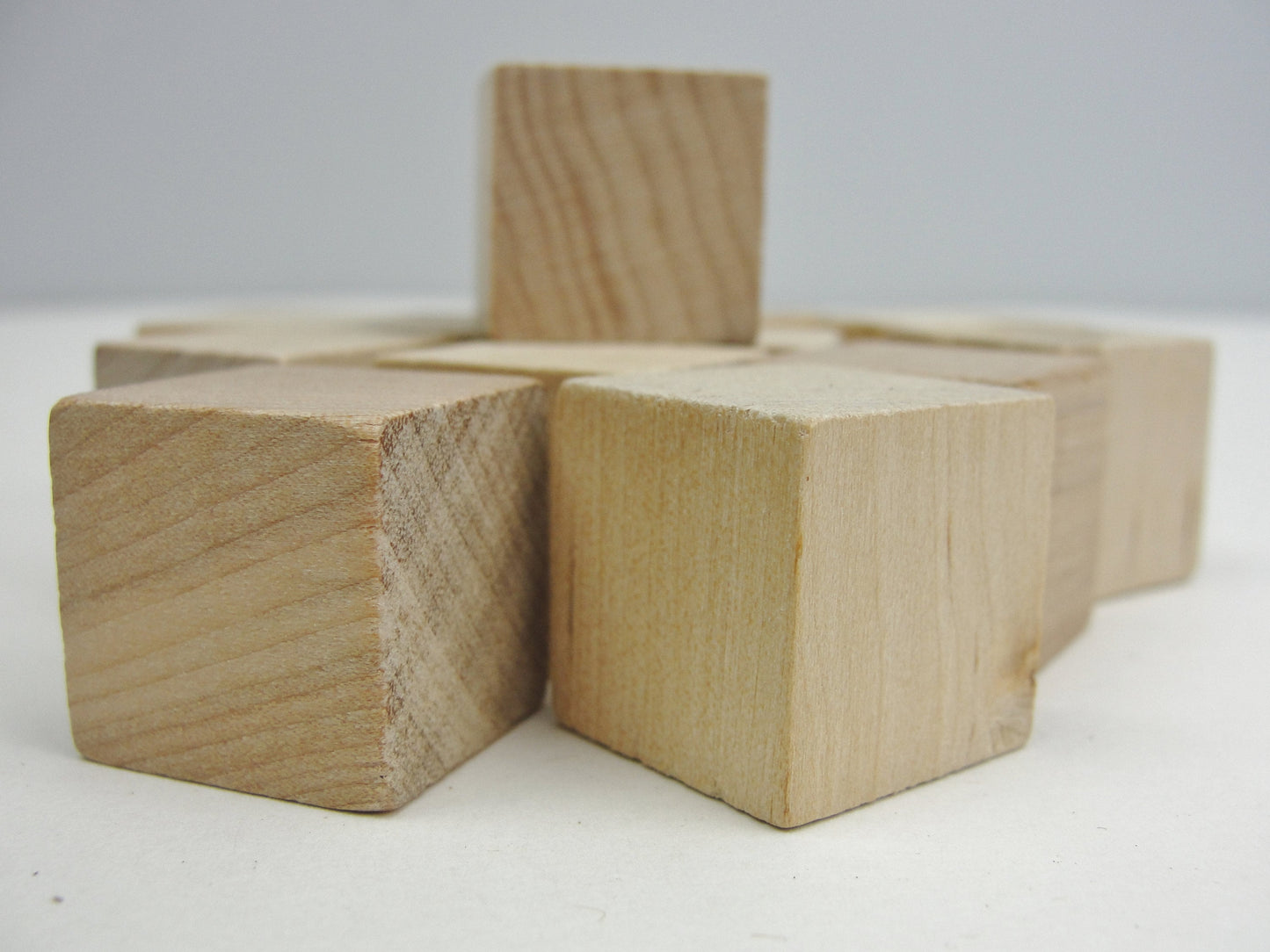 Small wooden cube 3/4" wood block set of 12