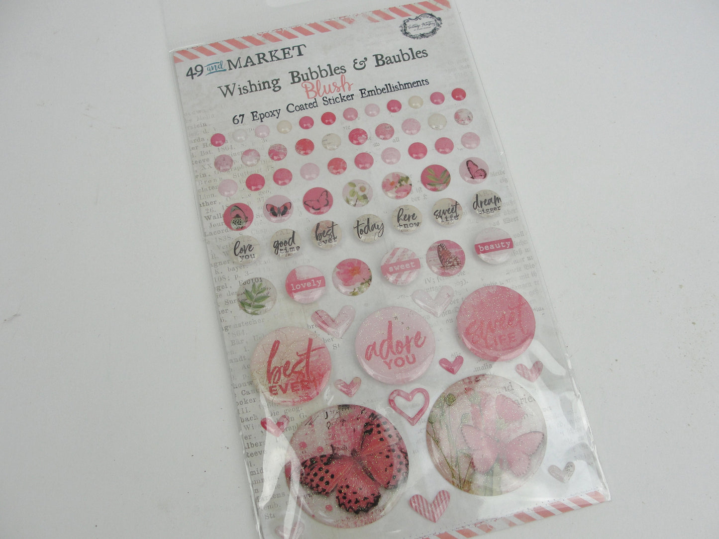 49 and Market Wishing Bubbles scrapbook and journal embellishments choose your color