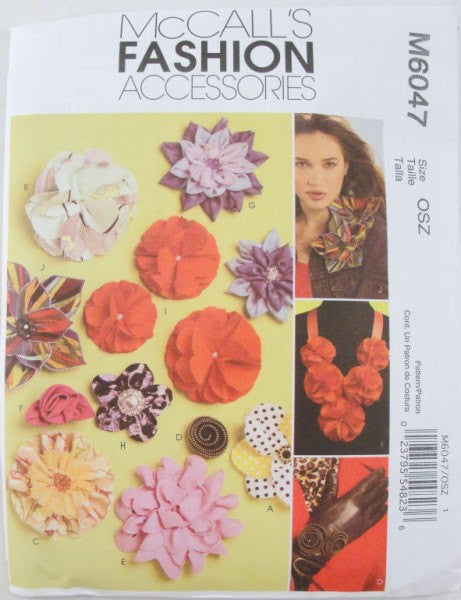 Fabric Flowers Pattern McCalls 6047 fashion accessory - Patterns - Craft Supply House