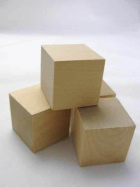 2 inch wooden cube, 2" unfinished wooden block, unfinished wood cube.  Choose your quantity - Wood parts - Craft Supply House