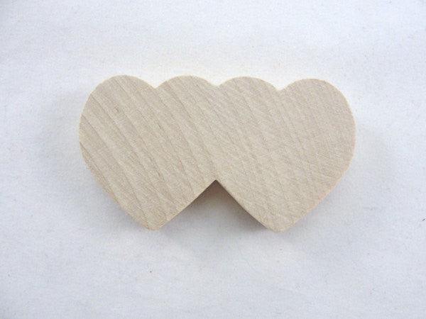 6 Double wooden heart DIY unfinished - Wood parts - Craft Supply House