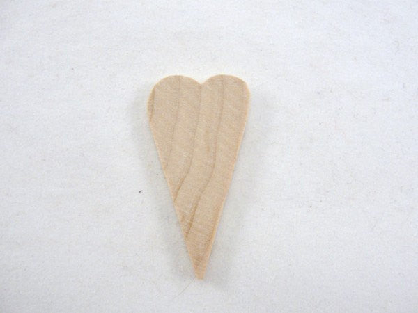 12 Small primitive wood hearts 1 1/2 inch (1.5") long 1/8" thick - Wood parts - Craft Supply House