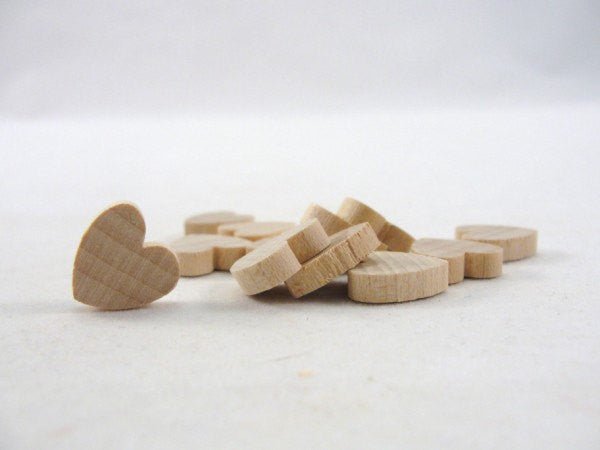 12 Wooden hearts 1/2 inch wide (.5") 1/8" thick unfinished - Wood parts - Craft Supply House