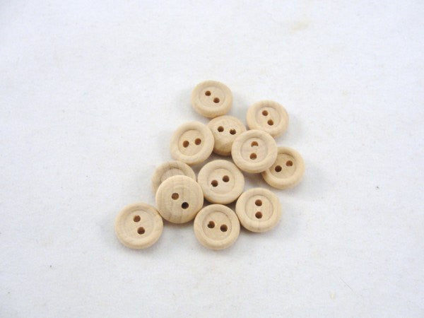 Wooden buttons 1/2 inch unfinished - Wood parts - Craft Supply House