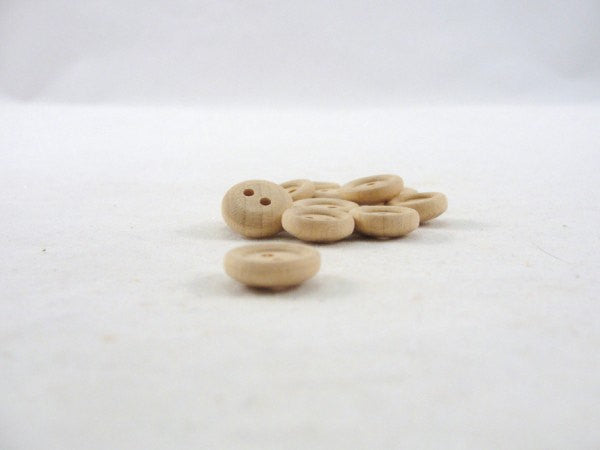 Wooden buttons 1/2 inch unfinished - Wood parts - Craft Supply House