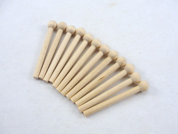 Wooden tie rack peg set of 12 - Wood parts - Craft Supply House