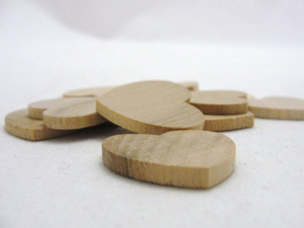 Wooden hearts 1 inch (1") wide, 1/8" thick unfinished - Wood parts - Craft Supply House