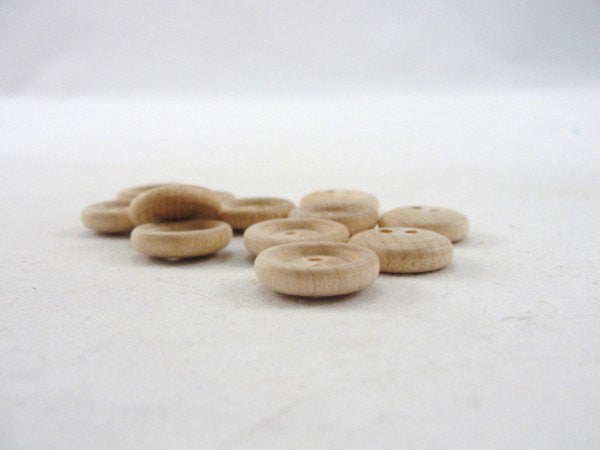 5/8 inch Wooden buttons unfinished choose your quantity - Wood parts - Craft Supply House