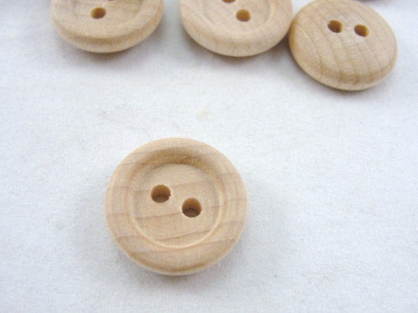 5/8 inch Wooden buttons unfinished choose your quantity - Wood parts - Craft Supply House