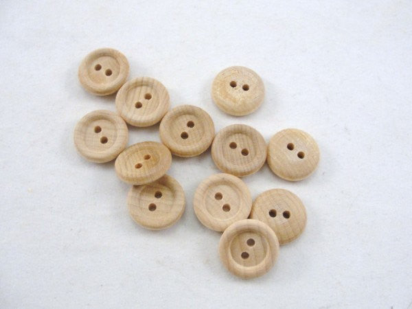5/8 inch Wooden buttons unfinished choose your quantity - Wood parts - Craft Supply House