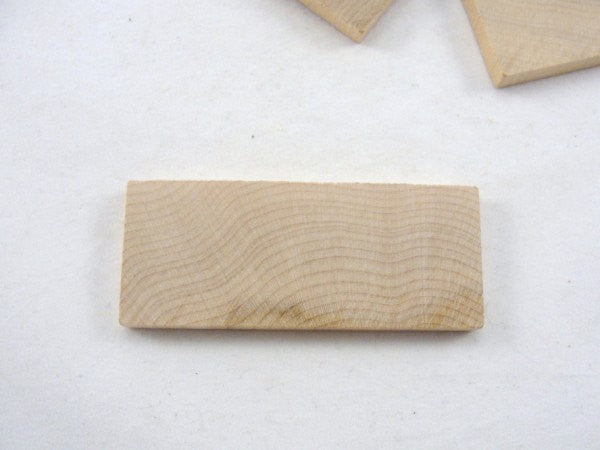 Wooden rectangle 3" x 1.25" unfinished DIY set of 6 - Wood parts - Craft Supply House