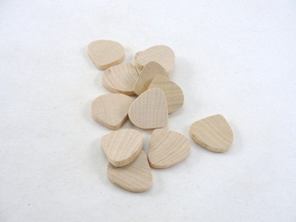 Wooden tear drop unfinished diy set of 12 - Wood parts - Craft Supply House