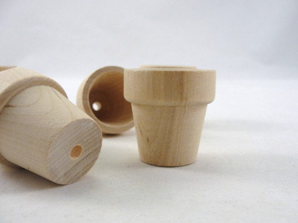 Wooden flower pots 1 9/16" (3.97 cm) set of 6 - Wood parts - Craft Supply House