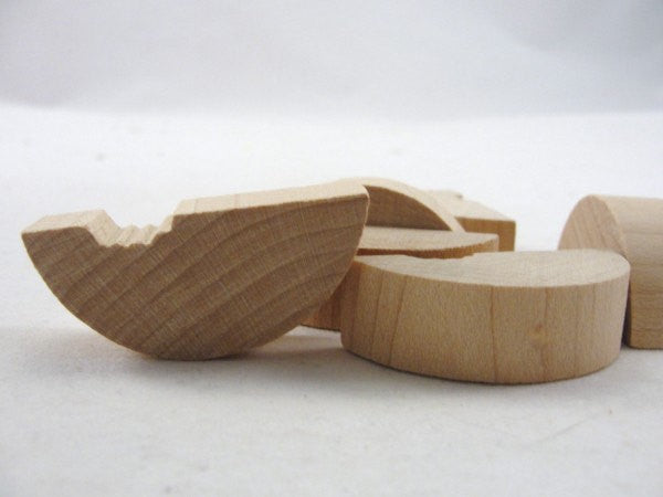 Chunky wood Watermelon 1 3/4" inch long 1/2" thick set of 6 - Wood parts - Craft Supply House