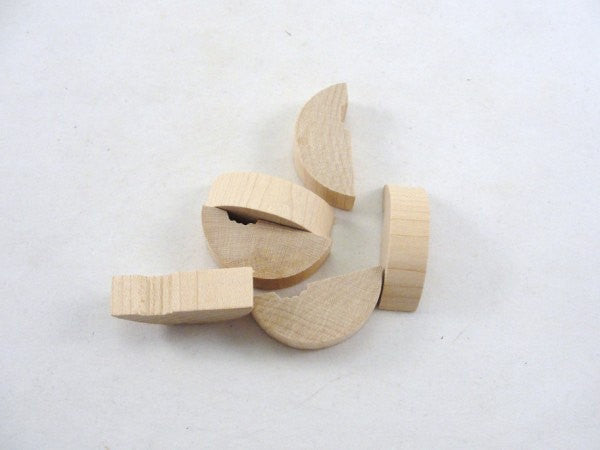 Chunky wood Watermelon 1 3/4" inch long 1/2" thick set of 6 - Wood parts - Craft Supply House