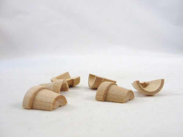 Split wooden flower pot miniature 1 1/8" tall set of 6 pieces - Wood parts - Craft Supply House