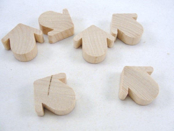 Miniature wooden Robin birdhouse set of 6 - Wood parts - Craft Supply House