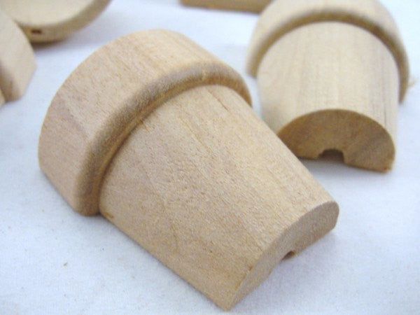 Split wooden flower pot miniature 1 5/8" tall set of 6 pieces - Wood parts - Craft Supply House