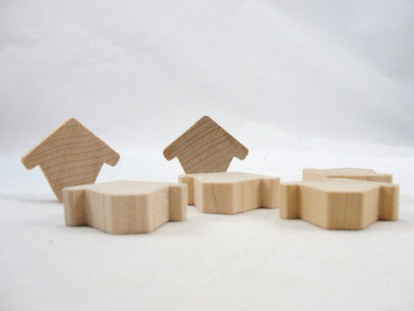 Miniature wooden birdhouse Chickadee house 3/8" thick set of 6 - Wood parts - Craft Supply House