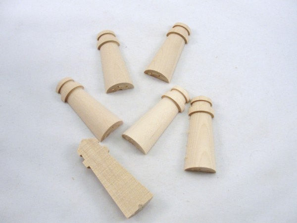 Unfinished wooden lighthouse split 2 3/4" tall set of 6 - Wood parts - Craft Supply House