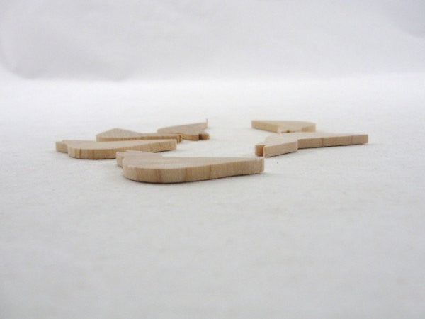Small wood bird 1 3/4" x 1/8" unfinished set of 6 - Wood parts - Craft Supply House