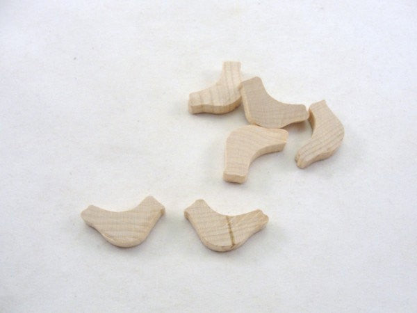 Miniature bird wood 1 1/4" x 1/4" unfinished diy set of 6 - Wood parts - Craft Supply House