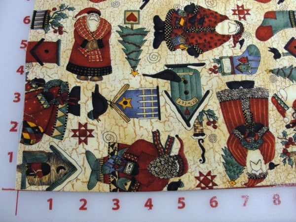 Debbie Mumm Santa and Birdhouse fabric yardage - Fabric - Craft Supply House