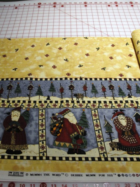 Debbie Mumm Santa border print fabric yardage - Fabric - Craft Supply House