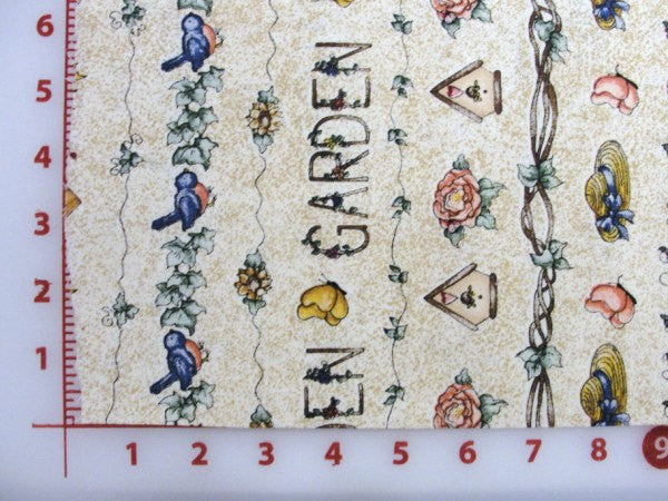 Dianna Marcum garden theme cotton fabric tan speckles - Fabric - Craft Supply House