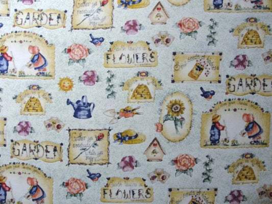 Dianna Marcum garden theme cotton fabric green speckles - Fabric - Craft Supply House