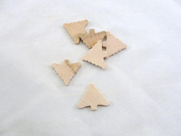 Stubby little Christmas tree cutout set of 6 - Wood parts - Craft Supply House