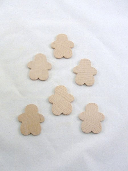 Gingerbread Boy Man wood unfinished DIY set of 6 largest of 3 sizes - Wood parts - Craft Supply House