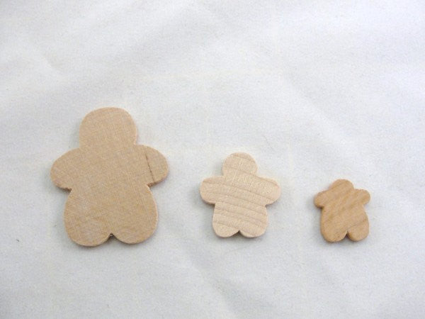 Gingerbread Boy Man wood unfinished DIY set of 6 smallest of 3 sizes - Wood parts - Craft Supply House