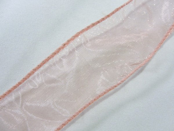 Wire Edge Floral Ribbon Sheer mauve 1.5 inches wide - Floral Supplies - Craft Supply House