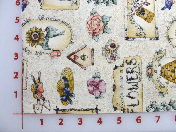 Dianna Marcum garden theme cotton fabric tan speckles - Fabric - Craft Supply House