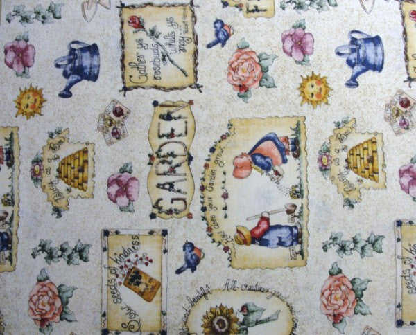 Dianna Marcum garden theme cotton fabric tan speckles - Fabric - Craft Supply House