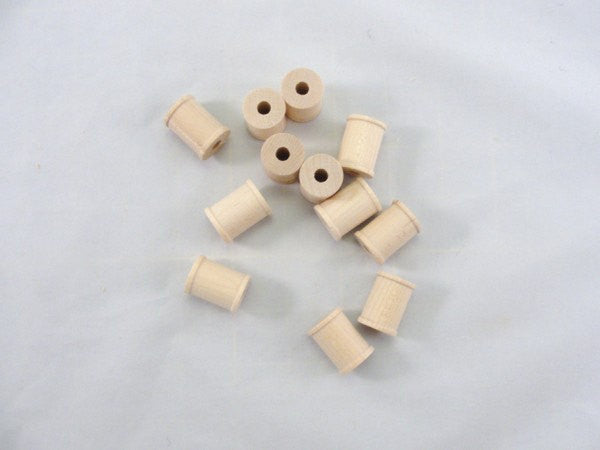 Little wooden spools 1 inch set of 12 - Wood parts - Craft Supply House