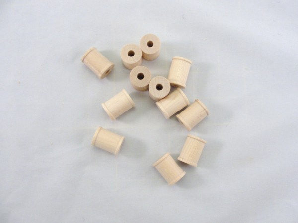 Little wooden spools 1 inch set of 12 - Wood parts - Craft Supply House