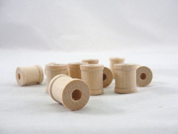 Small wooden spools 3/4 inch set of 12 - Wood parts - Craft Supply House